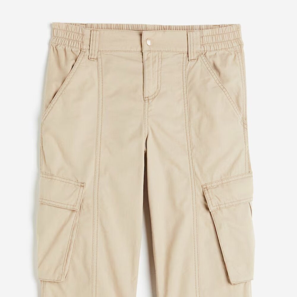H&M Divided Canvas Cargo Pants - Light Beige - Size 6 (US)